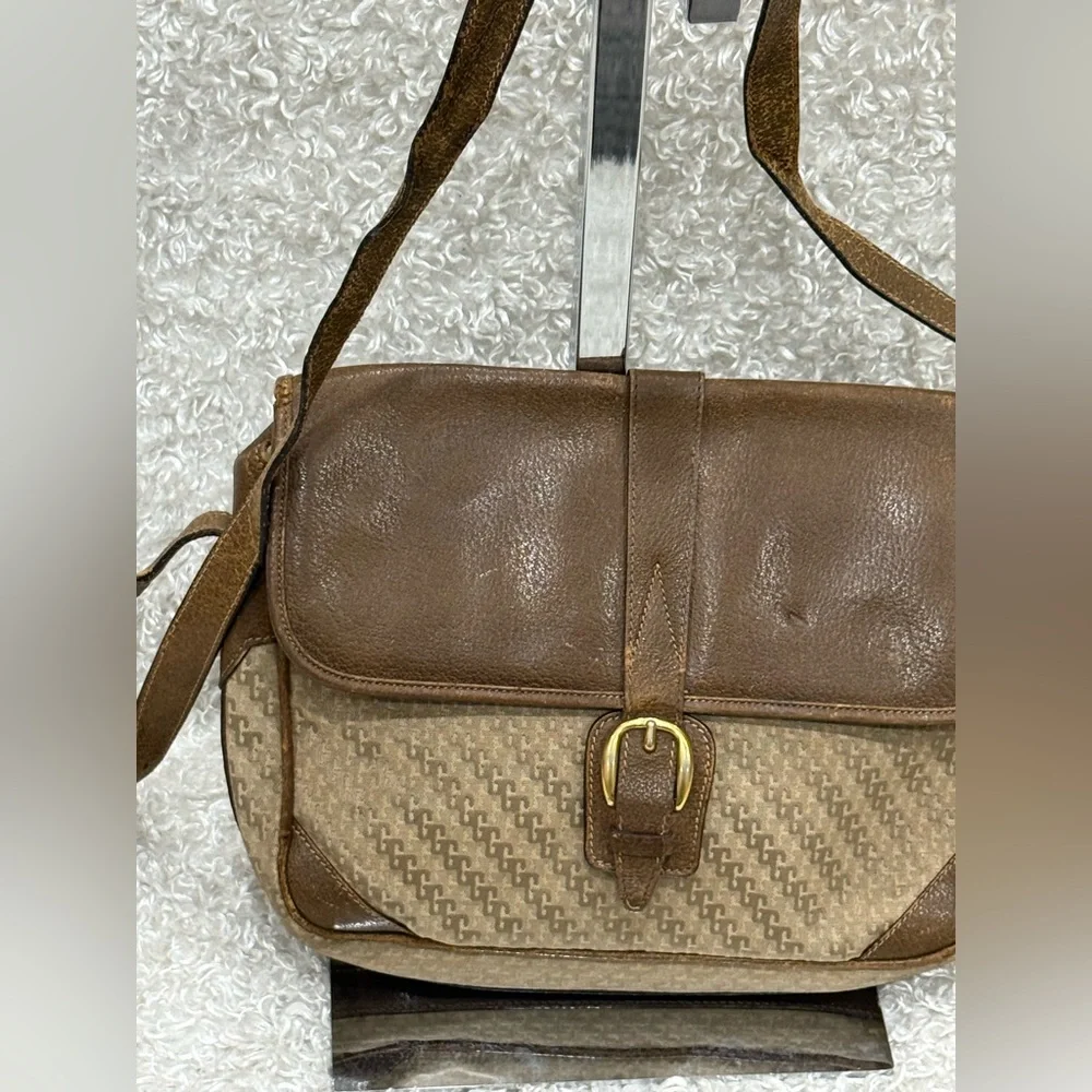 GUCCI Vintage Shoulder Crossbody Bag Canvas Brown - Picture 2 of 16